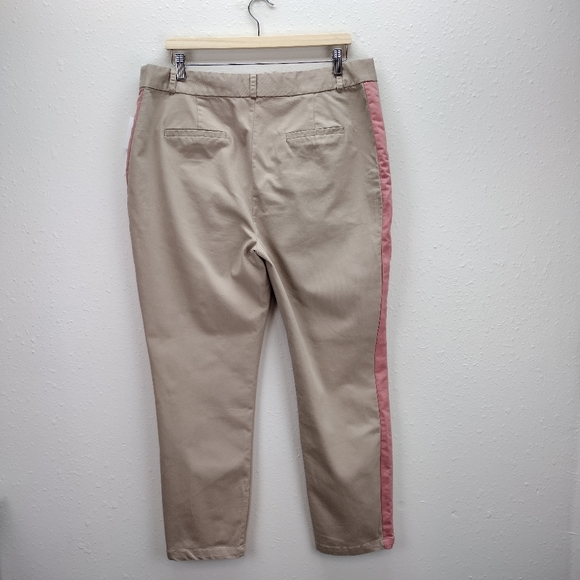 JustFab Pants Womens Extra Extra Large Chino Stripe Trousers Drawstring Tan - Picture 2 of 12